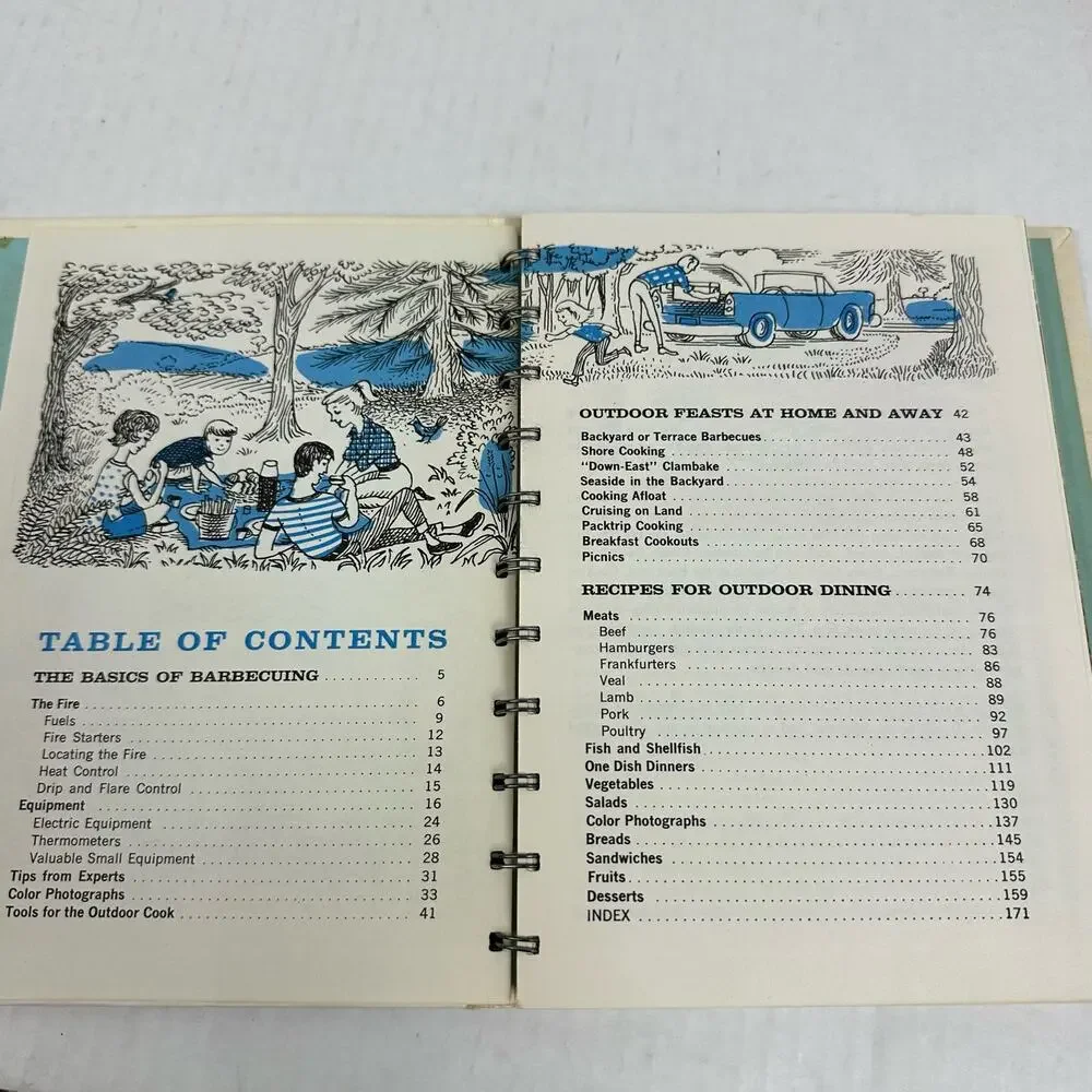 Betty Crocker's Outdoor Cook Book Golden Press 1961 Spiral Bound Cookbook
